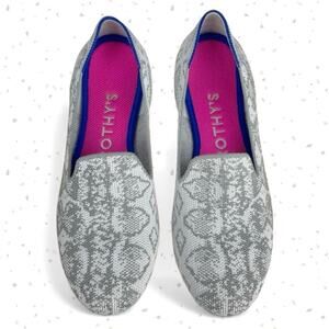 Rothy's The Loafer Ivory Grey Snake New Years Snakeskin Limited Edition Flats 6
